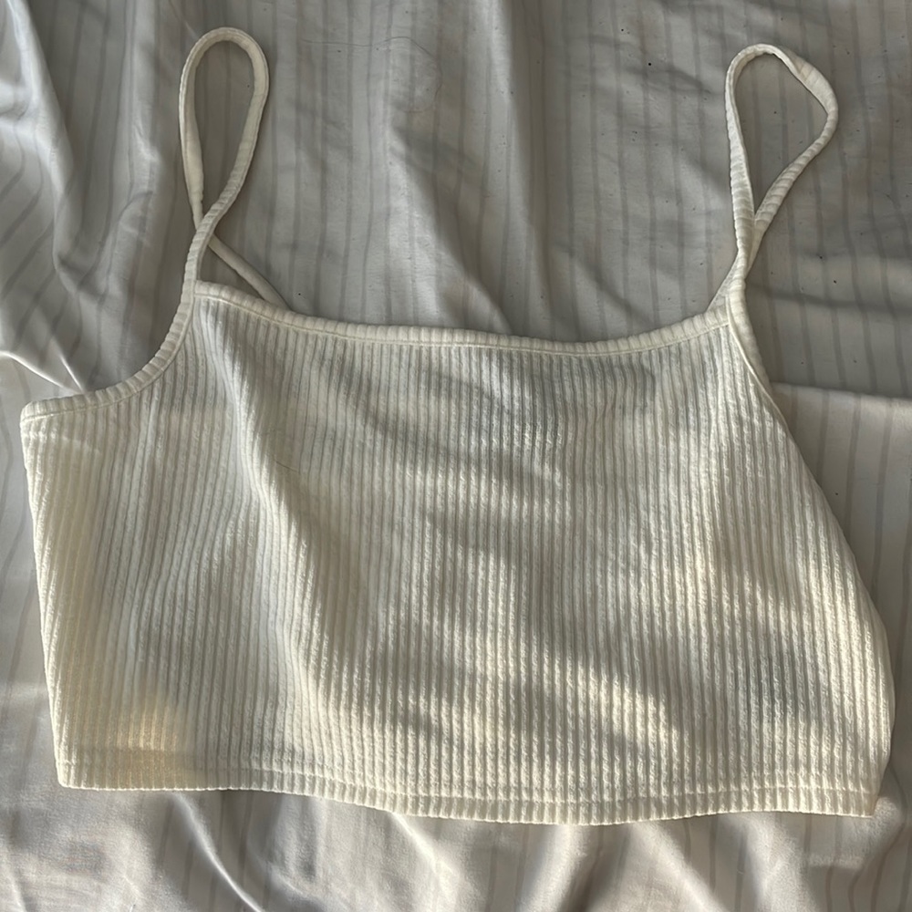 WHITE DIVIDED TANK TOP